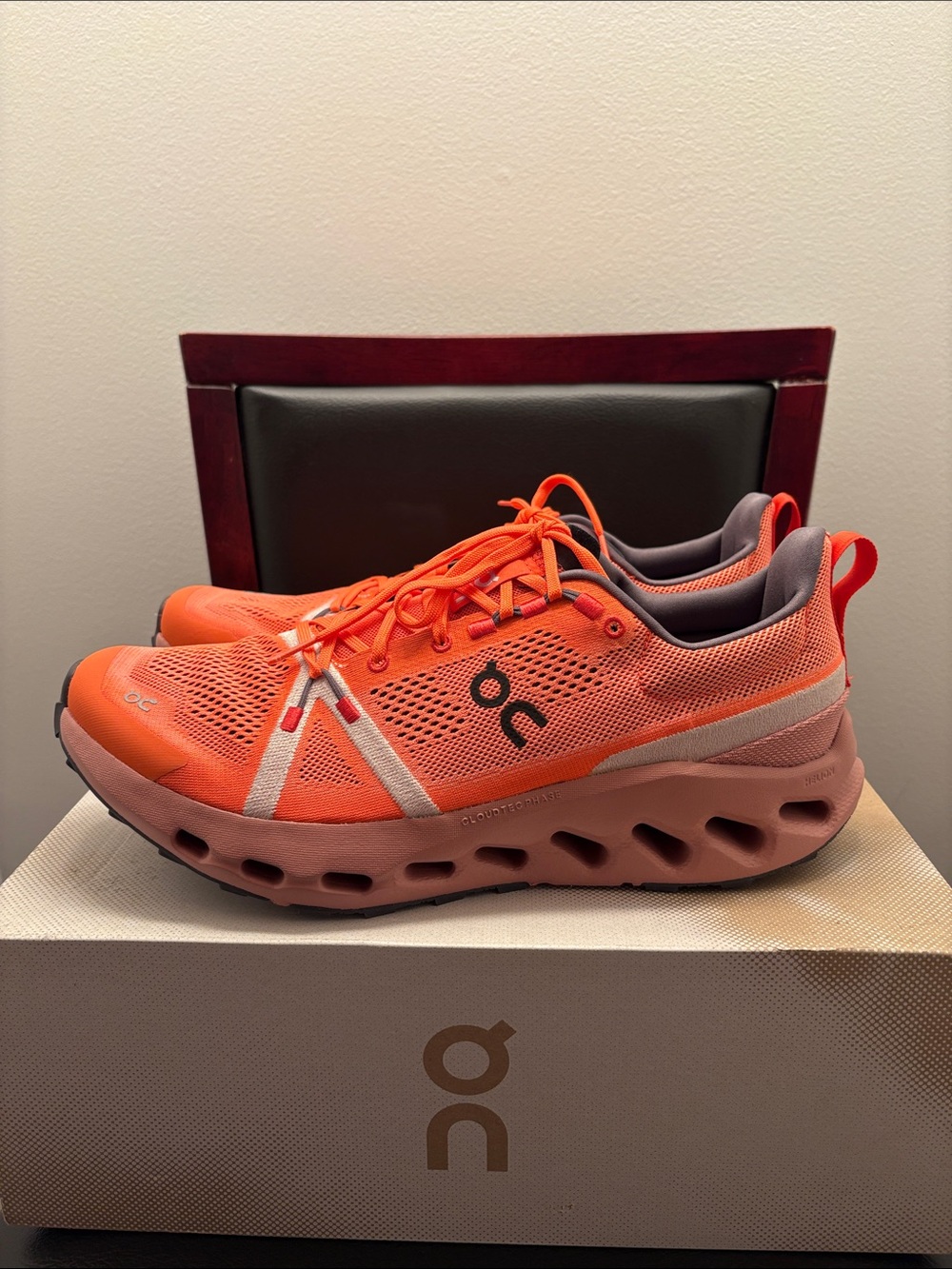 New Men’s On Cloud Cloudsurfer Trail Size 12 Running Orange Sneakers Shoes